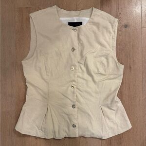 ZARA Women Beige Linen vest